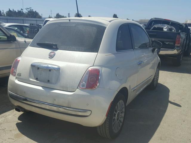 3C3CFFCR1CT383340 - 2012 FIAT 500 LOUNGE WHITE photo 4