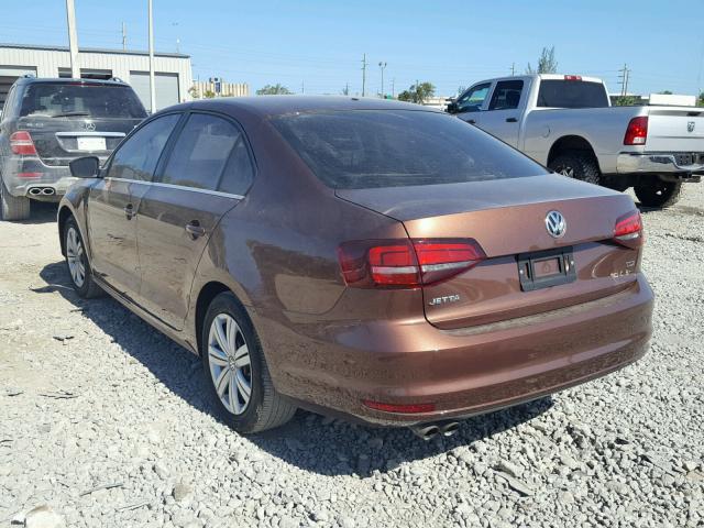 3VW2B7AJXHM261662 - 2017 VOLKSWAGEN JETTA S 棕色 照片 3