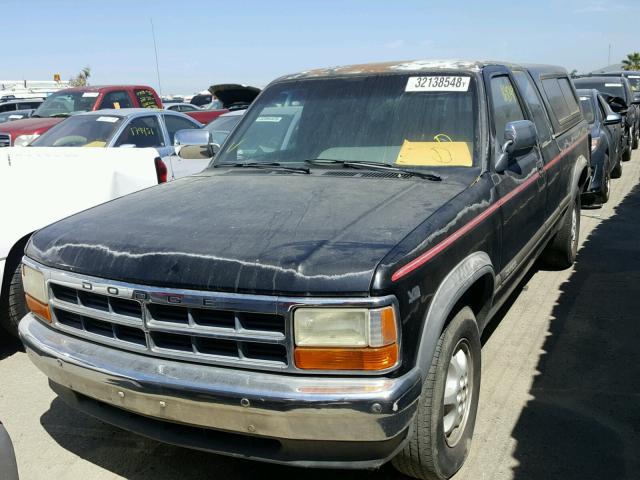 1B7GL23Y4RS612061 - 1994 DODGE DAKOTA BLACK photo 2