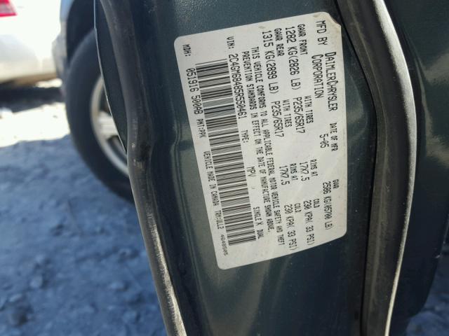 2C4GM68485R550461 - 2005 CHRYSLER PACIFICA T TEAL photo 10