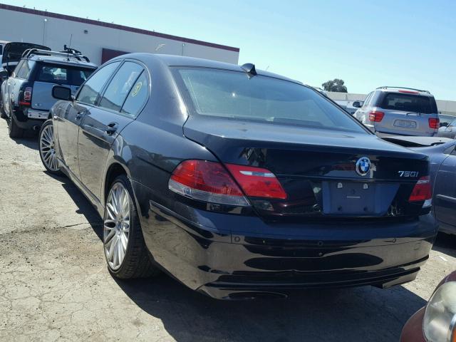 WBAHL83597DT09918 - 2007 BMW 7 SERIES BLACK photo 3