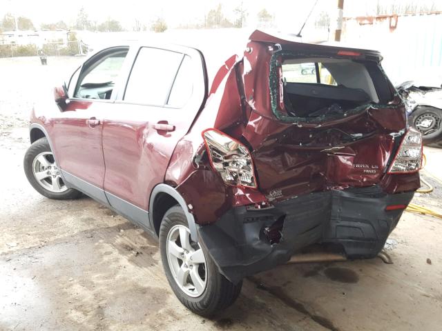 3GNCJNSB0GL269755 - 2016 CHEVROLET TRAX LS RED photo 3