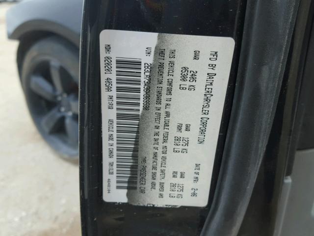 2B3LA73W36H369590 - 2006 DODGE CHARGER SR BLACK photo 10