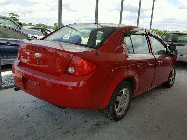 1G1AK58F787116148 - 2008 CHEVROLET COBALT LS RED photo 4