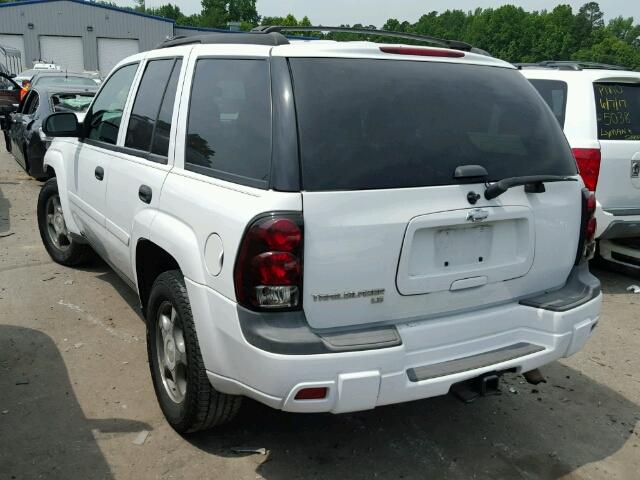 1GNDS13S782218085 - 2008 CHEVROLET TRAILBLAZE WHITE photo 3