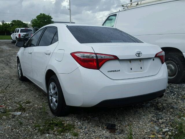 2T1BURHE7EC159192 - 2014 TOYOTA COROLLA L WHITE photo 3