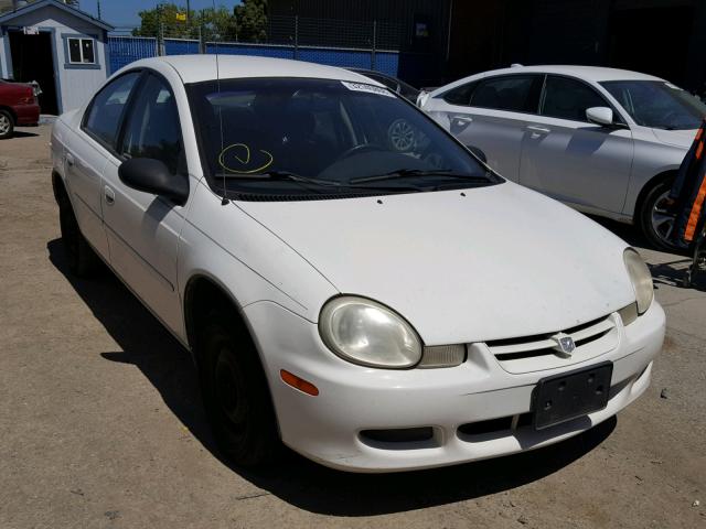 1B3ES26C12D504938 - 2002 DODGE NEON WHITE photo 1