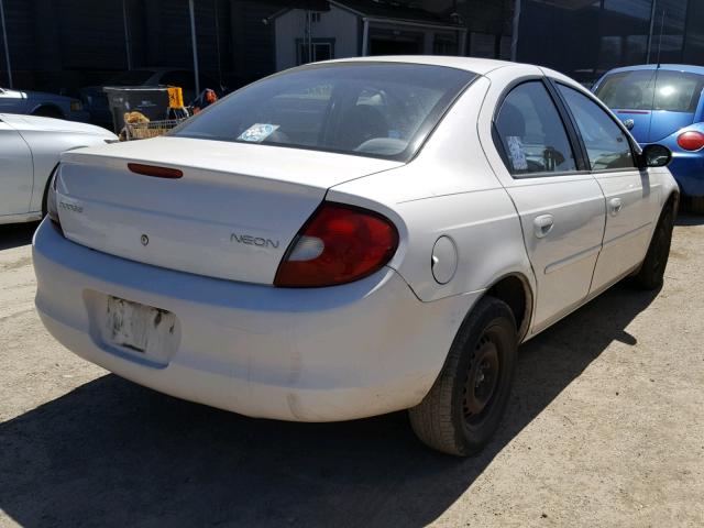 1B3ES26C12D504938 - 2002 DODGE NEON WHITE photo 4