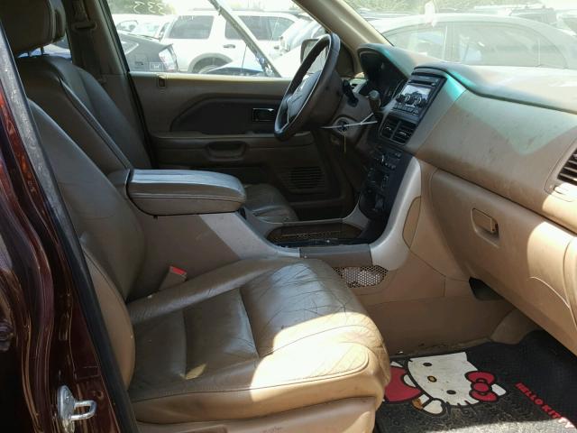 5FNYF18598B039383 - 2008 HONDA PILOT EXL MAROON photo 5