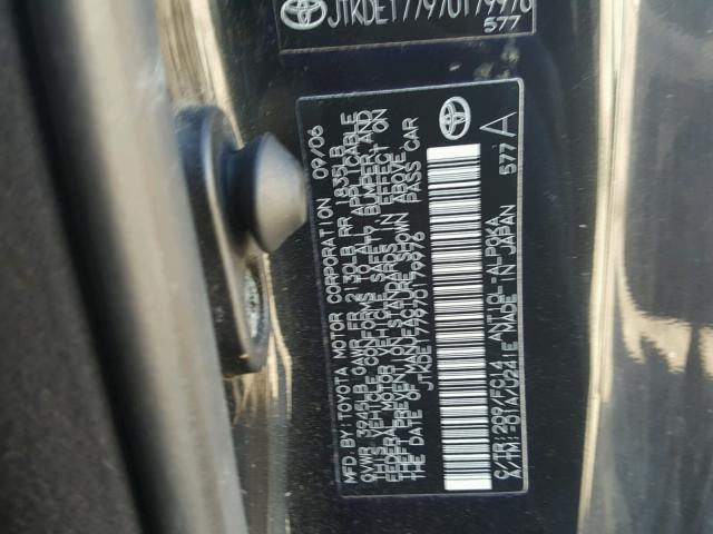JTKDE177970179976 - 2007 TOYOTA SCION TC 黑色 照片 10