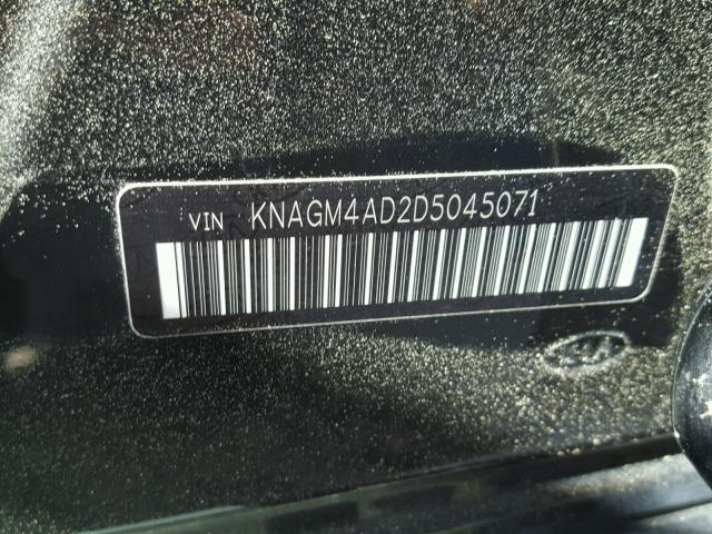 KNAGM4AD2D5045071 - 2013 KIA OPTIMA HYB BLACK photo 10