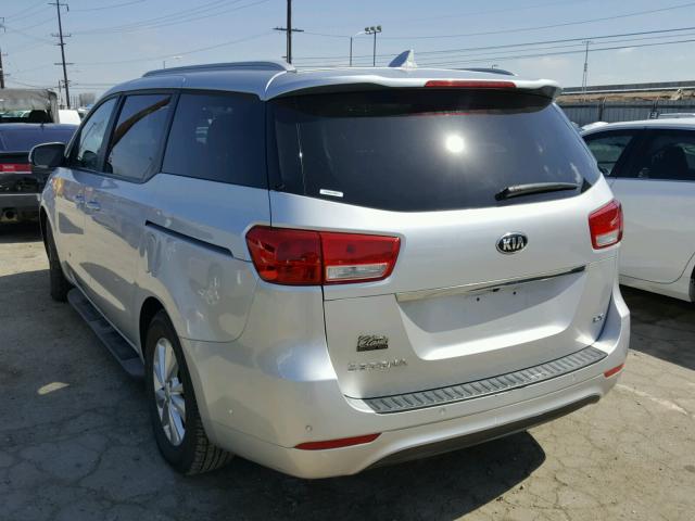 KNDMB5C1XG6087653 - 2016 KIA SEDONA LX SILVER photo 3