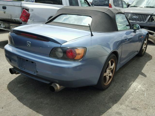 JHMAP11442T001059 - 2002 HONDA S2000 BLUE photo 4