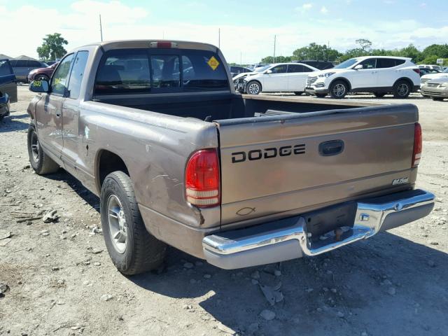 1B7GL22XXYS783209 - 2000 DODGE DAKOTA BROWN photo 3