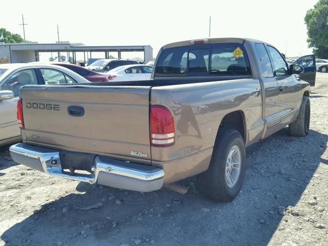 1B7GL22XXYS783209 - 2000 DODGE DAKOTA BROWN photo 4