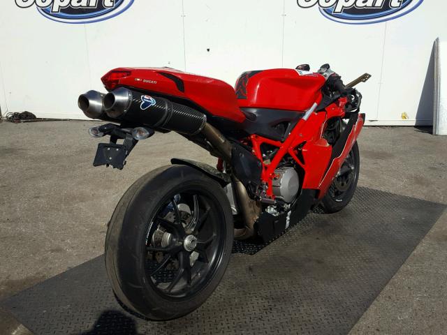 ZDM1XBGV09B006786 - 2009 DUCATI 848 RED photo 4