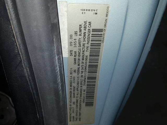 3VWRW31C09M506984 - 2009 VOLKSWAGEN NEW BEETLE ლურჯი ფოტო 10