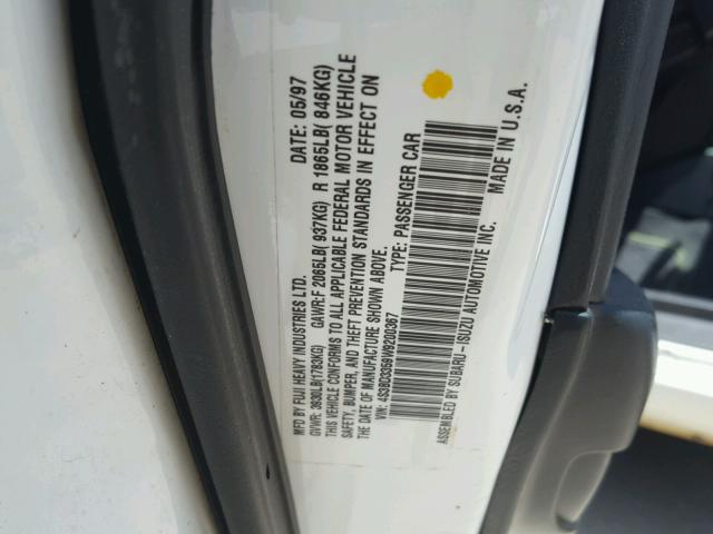 4S3BD3359W9200367 - 1998 SUBARU LEGACY L WHITE photo 10