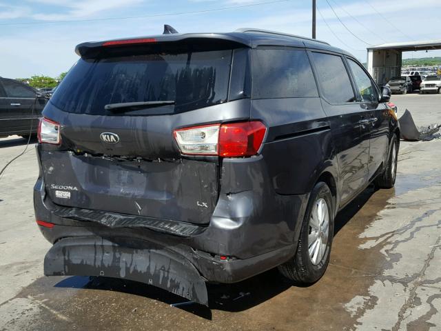 KNDMB5C13G6142749 - 2016 KIA SEDONA LX GRAY photo 4