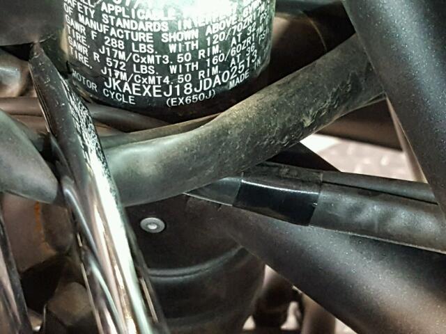 JKAEXEJ18JDA02513 - 2018 KAWASAKI EX650 J ნაცრისფერი ფოტო 20