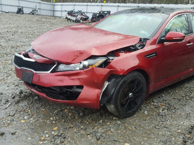 5XXGN4A71DG208797 - 2013 KIA OPTIMA EX RED photo 9