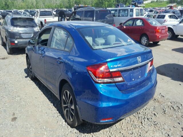 19XFB2F89FE236448 - 2015 HONDA CIVIC EX BLUE photo 3