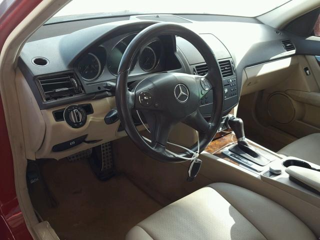 WDDGF5EB7AR092151 - 2010 MERCEDES-BENZ C 300 RED photo 9