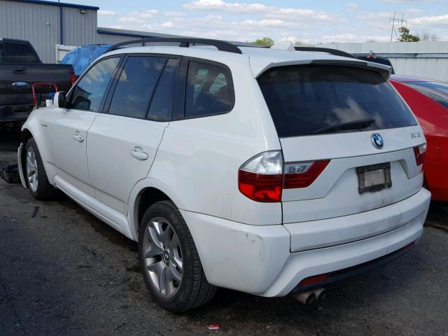 WBXPC93477WF23814 - 2007 BMW X3 3.0SI WHITE photo 3