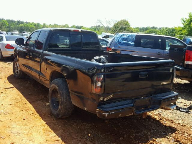 1B7GL22X4YS722065 - 2000 DODGE DAKOTA BLACK photo 3