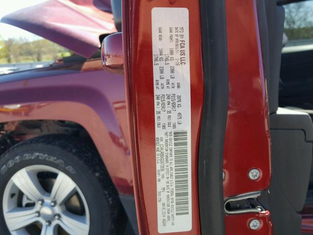 1C4NJRBBXGD673936 - 2016 JEEP PATRIOT SP MAROON photo 10