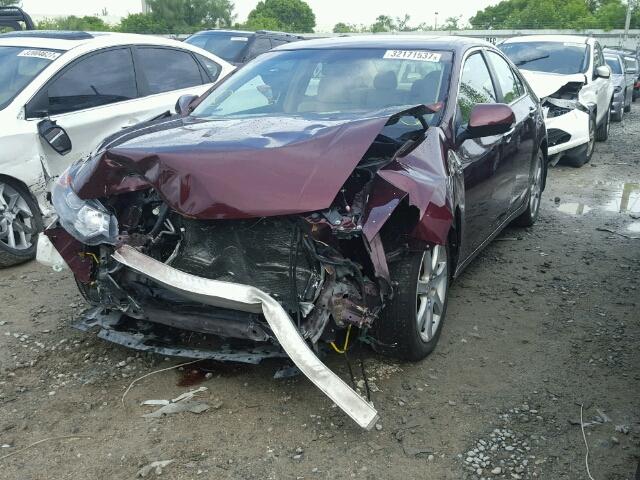 JH4CU2F60AC009790 - 2010 ACURA TSX MAROON photo 2