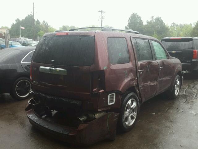 5FNYF3H77DB005059 - 2013 HONDA PILOT EXLN MAROON photo 4