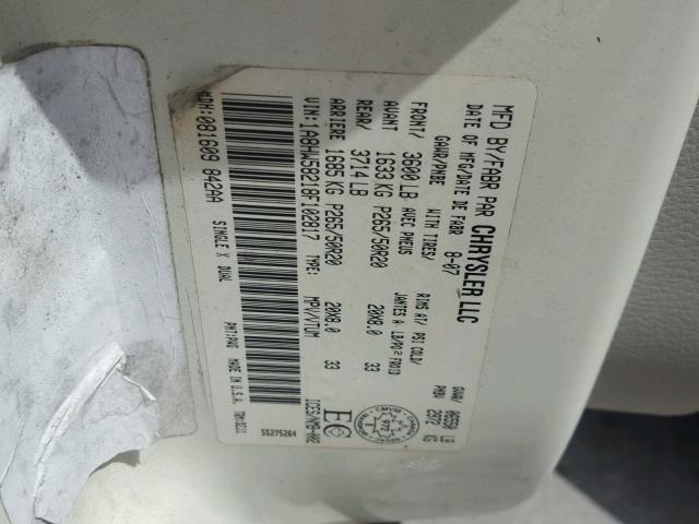1A8HW58218F102817 - 2008 CHRYSLER ASPEN LIMI 白色 照片 10