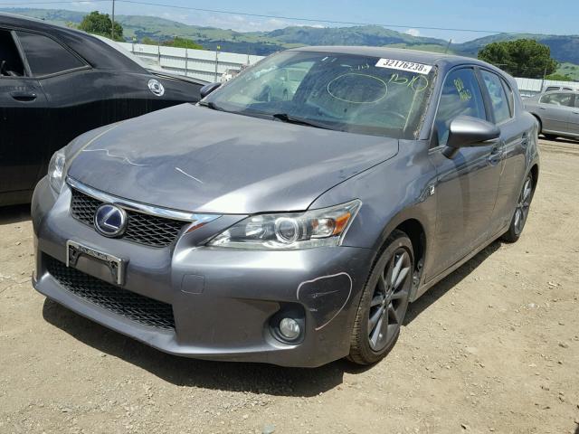 JTHKD5BH4C2096607 - 2012 LEXUS CT 200 GRAY photo 2