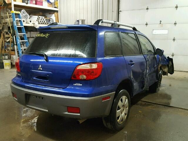 JA4LZ31F56U609104 - 2006 MITSUBISHI OUTLANDER BLUE photo 4