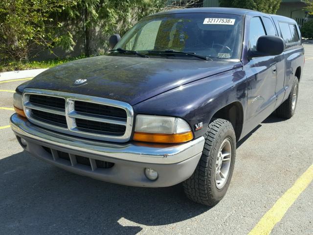 1B7GL22X0XS104675 - 1999 DODGE DAKOTA BLUE photo 2