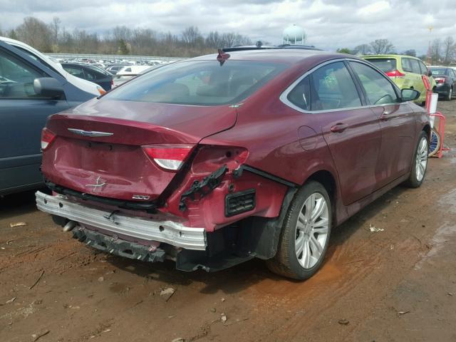 1C3CCCAB0FN643003 - 2015 CHRYSLER 200 LIMITE RED photo 4