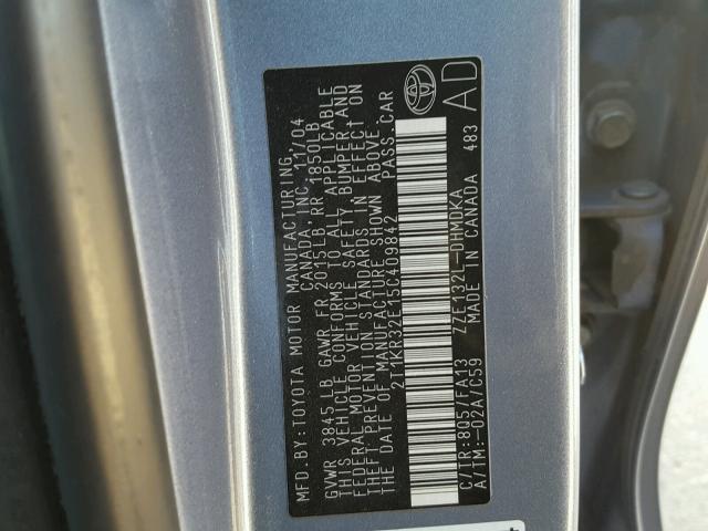 2T1KR32E15C409842 - 2005 TOYOTA MATRIX 蓝色 照片 10