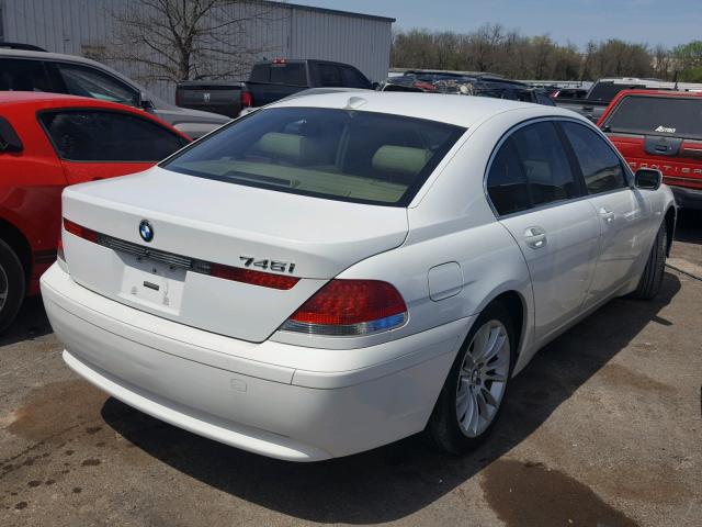 WBAGL63452DP53443 - 2002 BMW 745 I WHITE photo 4