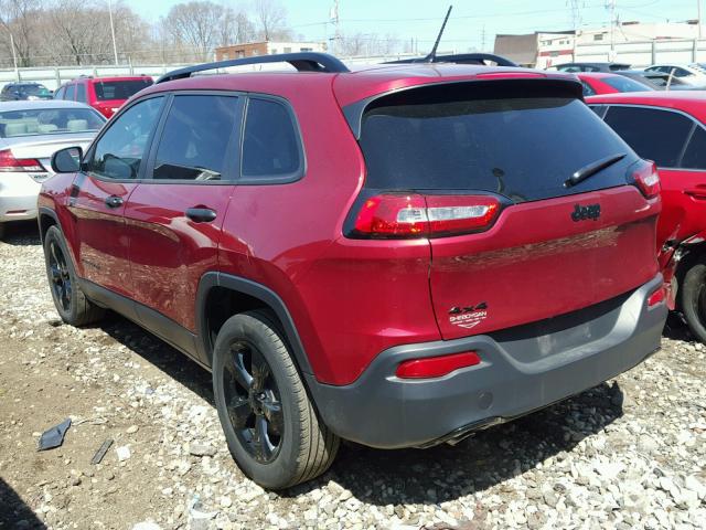 1C4PJMAB7HW637351 - 2017 JEEP CHEROKEE S RED photo 3