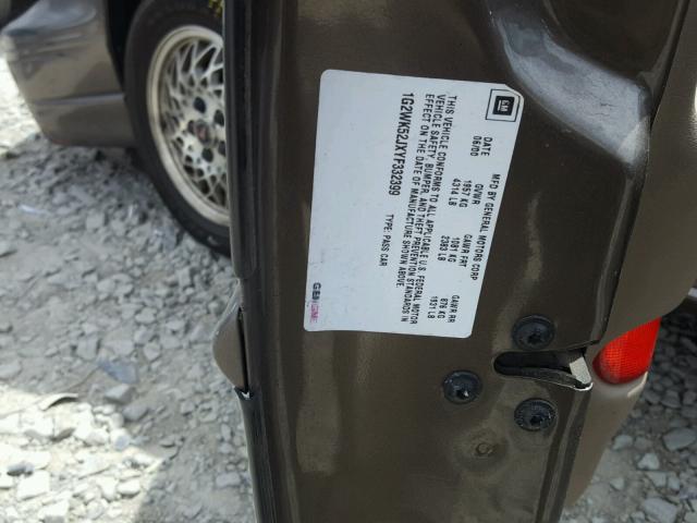 1G2WK52JXYF332399 - 2000 PONTIAC GRAND PRIX BEIGE photo 10