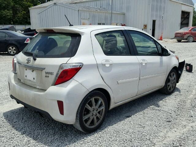 JTDKTUD32CD536781 - 2012 TOYOTA YARIS WHITE photo 4