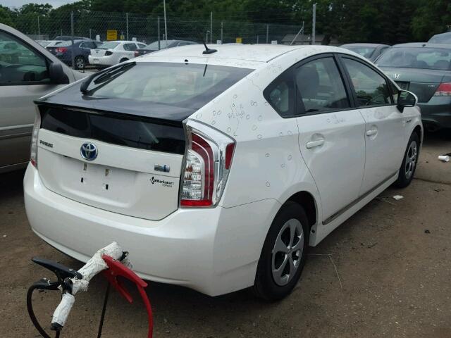 JTDKN3DU0C5397502 - 2012 TOYOTA PRIUS WHITE photo 4