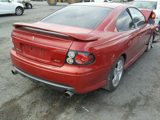 6G2VX12U86L517133 - 2006 PONTIAC GTO RED photo 4