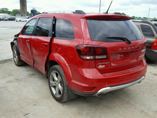 3C4PDCGG4HT539386 - 2017 DODGE JOURNEY CR RED photo 3