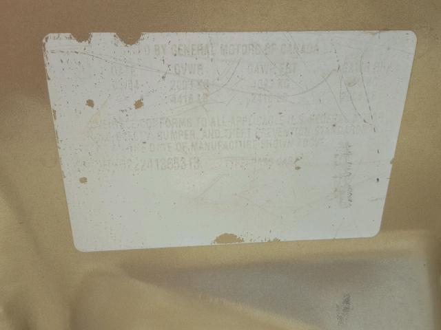 2G2WP522241365313 - 2004 PONTIAC GRAND PRIX ოქროსფერი ფოტო 10