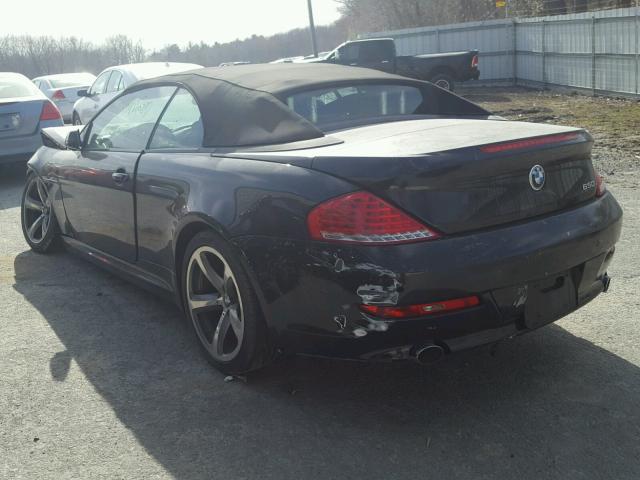 WBAEB53588CX61094 - 2008 BMW 650 I BLACK photo 3