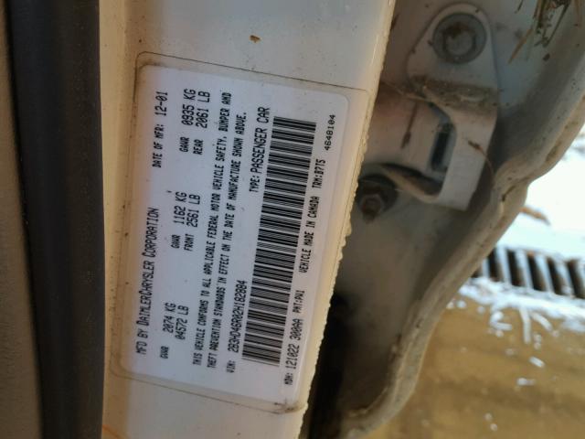 2B3HD46R02H182884 - 2002 DODGE INTREPID S 白色 照片 10