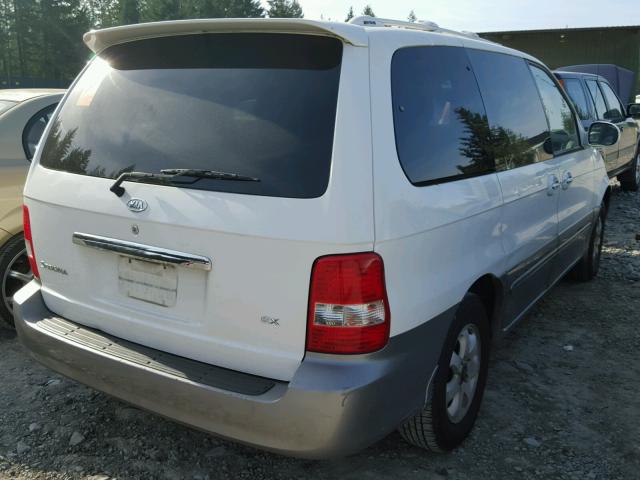 KNDUP131X56620561 - 2005 KIA SEDONA EX WHITE photo 4