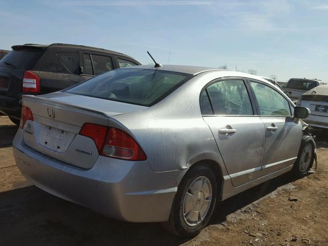 JHMFA36208S004971 - 2008 HONDA CIVIC HYBR SILVER photo 4